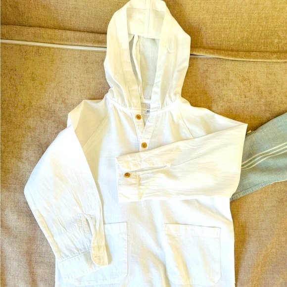 Zara linen blend hooded shirt - Picture 1 of 2